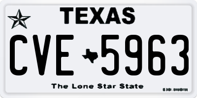 TX license plate CVE5963