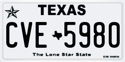 TX license plate CVE5980