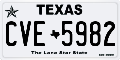 TX license plate CVE5982