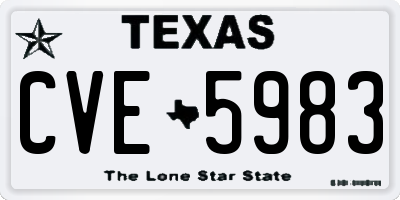 TX license plate CVE5983