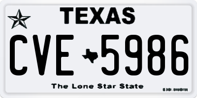 TX license plate CVE5986