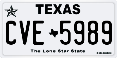 TX license plate CVE5989
