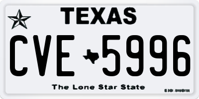 TX license plate CVE5996