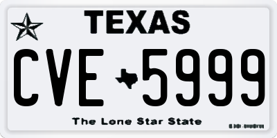 TX license plate CVE5999