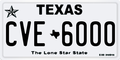 TX license plate CVE6000