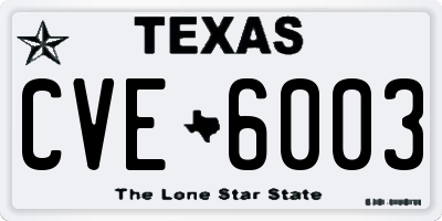 TX license plate CVE6003