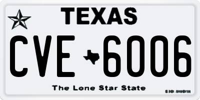 TX license plate CVE6006