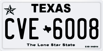 TX license plate CVE6008