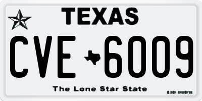 TX license plate CVE6009