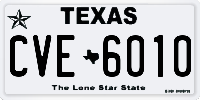 TX license plate CVE6010