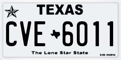 TX license plate CVE6011
