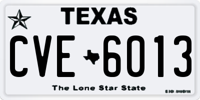 TX license plate CVE6013