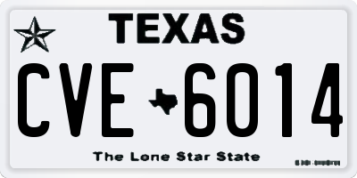 TX license plate CVE6014