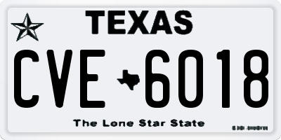 TX license plate CVE6018