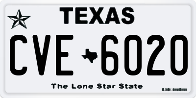 TX license plate CVE6020
