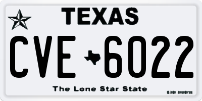 TX license plate CVE6022