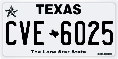 TX license plate CVE6025