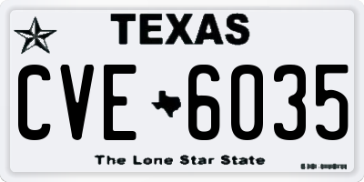 TX license plate CVE6035