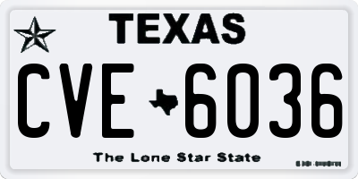 TX license plate CVE6036
