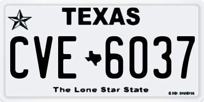 TX license plate CVE6037
