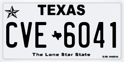 TX license plate CVE6041