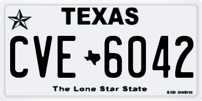 TX license plate CVE6042