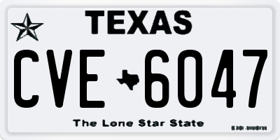 TX license plate CVE6047