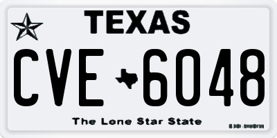 TX license plate CVE6048