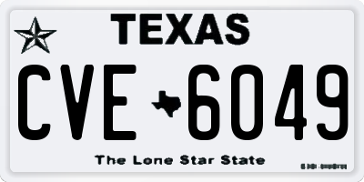 TX license plate CVE6049