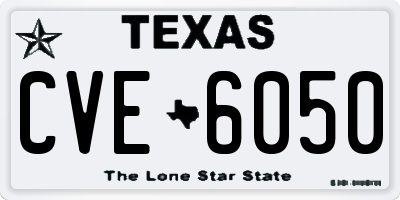 TX license plate CVE6050