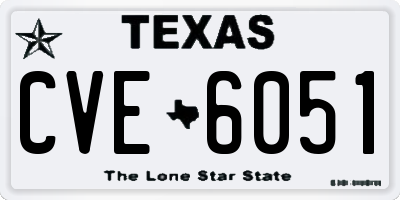 TX license plate CVE6051