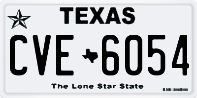 TX license plate CVE6054