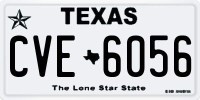 TX license plate CVE6056