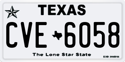 TX license plate CVE6058