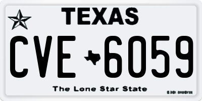 TX license plate CVE6059