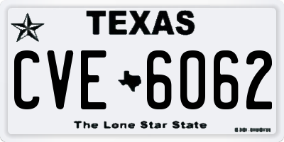 TX license plate CVE6062