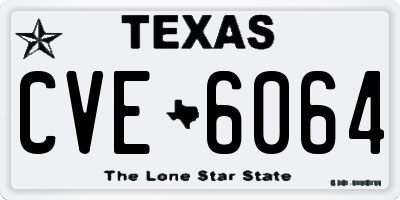 TX license plate CVE6064