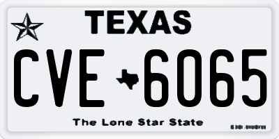 TX license plate CVE6065