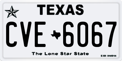 TX license plate CVE6067