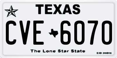 TX license plate CVE6070