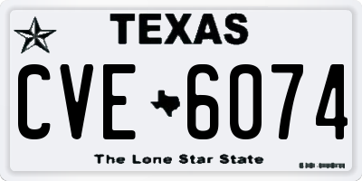 TX license plate CVE6074