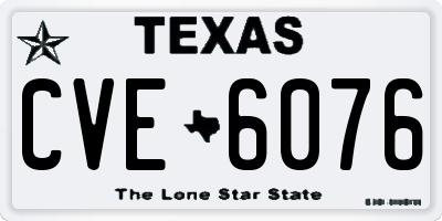 TX license plate CVE6076