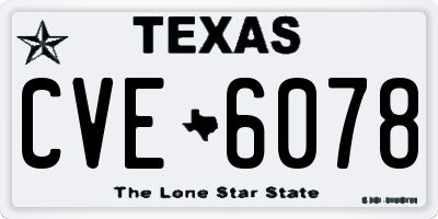 TX license plate CVE6078