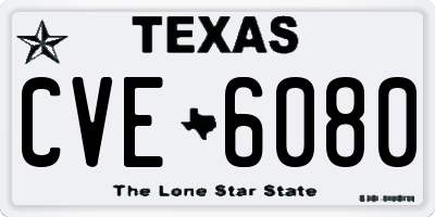 TX license plate CVE6080