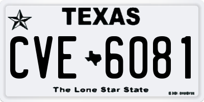 TX license plate CVE6081