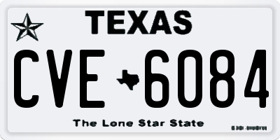 TX license plate CVE6084