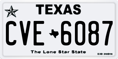TX license plate CVE6087