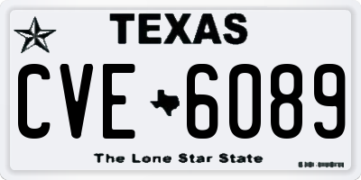 TX license plate CVE6089