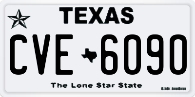 TX license plate CVE6090