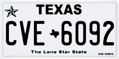 TX license plate CVE6092